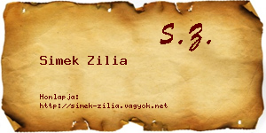 Simek Zilia névjegykártya