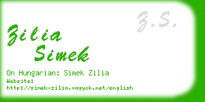 zilia simek business card